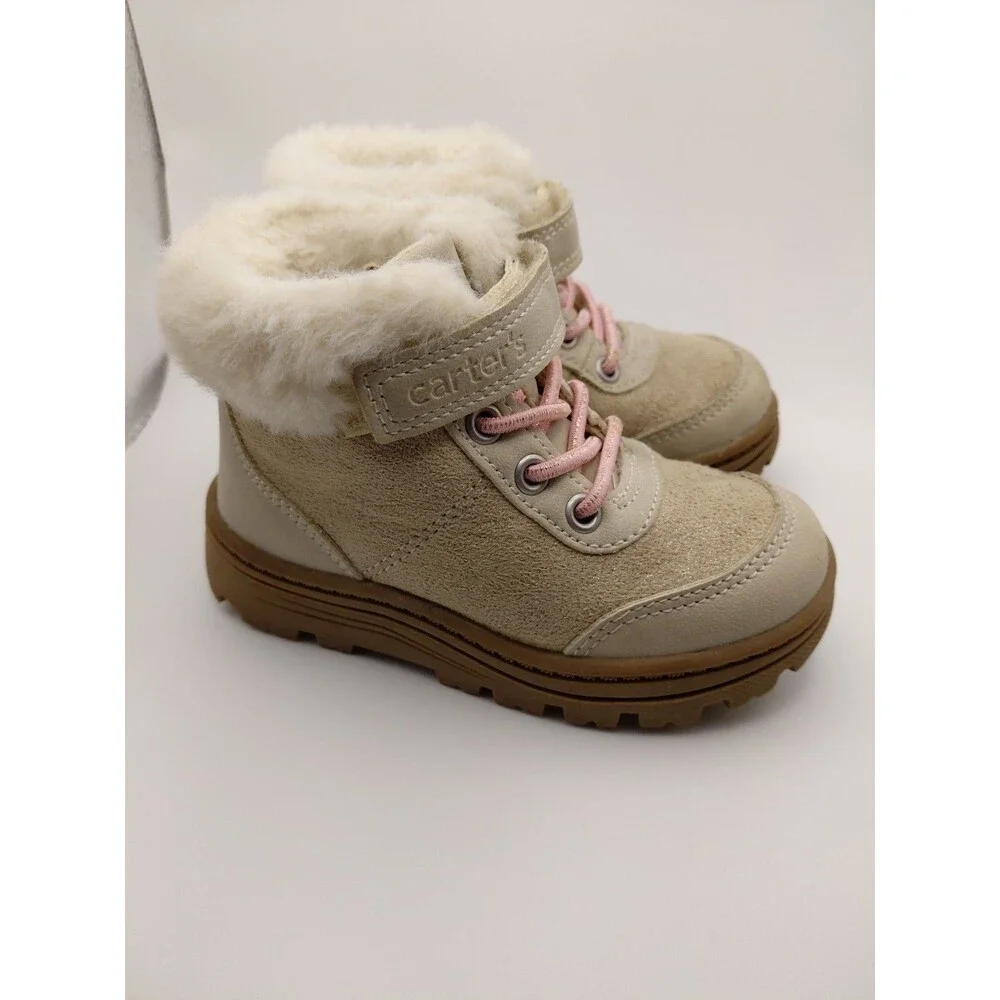 Carters Toddler Girls Sarang Fashion Boots Sneakers Comfy Shoes Gold Pink Size 7